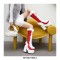 Round Toe Chunky Heels Platforms Kawaii Kitty Anime LaceUp Ankle Booties with Side Zipper - Red