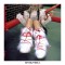 Anime Hello Kitty Soft Calf High Fluffy Boots - White Red