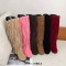 Round Toe Chunky Heels Fringe Decorated Knee highs Boots - Black Flock