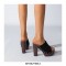 Chunky Heels Platform Peep Toe Outdoor Rivet Sandals  - Black