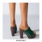 Chunky Heels Platform Peep Toe Outdoor Rivet Sandals  - Green