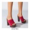Chunky Heels Platform Peep Toe Outdoor Rivet Sandals  - Red