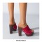 Chunky Heels Platform Peep Toe Outdoor Rivet Sandals  - Red