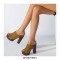 Chunky Heels Platform Peep Toe Outdoor Rivet Sandals  - Yellow