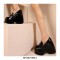 Round Toe Patent Platforms Chain Decorated Loafers - Black