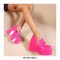 Round Toe Patent Platforms Chain Decorated Loafers - Pink