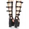 Peep Toe Chunky Heels Buckle Straps Punk Gothic Platforms Gladiators Sandals - Black Faux Leather