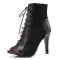 Peep Toe Stiletto Heels Lace Up Gladiator Spring Ankle Highs Sandals Pumps - Black