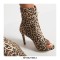 Peep Toe Stiletto Heels Flock Suede Lace Up Spring Gladiator Spring Ankle Straps Sandals Pumps - Cow Brown