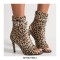 Peep Toe Stiletto Heels Flock Suede Lace Up Spring Gladiator Spring Ankle Straps Sandals Pumps - Cow Brown