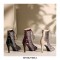 Italian Heels Lace Up Peep Toe Leopard Transparent Mesh Patent Back Zipper Pumps - Black