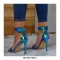 Ankle Buckle Straps Peep Toe Stiletto Heels Serpentine Sandals - Green
