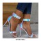 Ankle Buckle Straps Peep Toe Stiletto Heels Serpentine Sandals - Pink