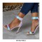 Ankle Buckle Straps Peep Toe Stiletto Heels Serpentine Sandals - Pink