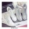 Round Toe Wedges LaceUp Sports Shoes - White