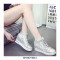 Round Toe Wedges LaceUp Sports Shoes - Silver