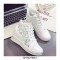 Round Toe Wedges LaceUp Sports Shoes - White