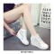 Round Toe Wedges LaceUp Sports Shoes - White