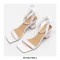 Strange Heels Peep Toe String Bead Ankle Ribbon Straps Sandals - White
