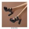Peep Toe Platforms Chunky Heels Slippers Sandals - Black