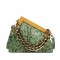 Snake Print Vintages Wooden Clips Trend Shoulder Bags - Green