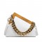 Snake Print Vintages Wooden Clips Trend Shoulder Bags - White