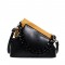 Autumn Vintages Wooden Clips Trend Shoulder Bags - Black