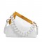 Autumn Vintages Wooden Clips Trend Shoulder Bags - White
