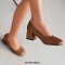 Square Toe Chunky Low Heels Classic Style Vintage Pumps - Black