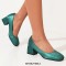 Square Toe Chunky Low Heels Classic Style Vintage Pumps - Black