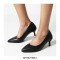 Pointed Toe Medium Kitten Heels Vintage Pumps - White