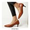 Pointed Toe Medium Kitten Heels Vintage Pumps - White