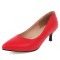 Pointed Toe Medium Kitten Heels Vintage Pumps - Red