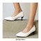 Pointed Toe Medium Kitten Heels Vintage Pumps - White