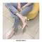 Strange Heels Pointed Toe Ankle Straps Dorsay Sandals - Beige