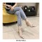 Strange Heels Pointed Toe Ankle Straps Dorsay Sandals - Beige