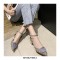 Strange Heels Pointed Toe Ankle Straps Dorsay Sandals - Gray Blue