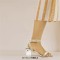 Peep Toe Rhinestones Ankle Buckle Straps Transparent Chunky Heels Sandals - Silver Patent