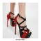 Peep Toe Stiletto Heels Platforms Ankle Buckle Straps Banquet Dorsay Pumps - Black
