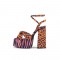 Chunky Heels Peep Toe Platforms Leopard Print Ankle Buckle Straps Sandals - Leopard