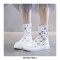 Homie Breathable High Top Sneakers with Back Zipper - White