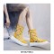 Homie Breathable High Top Sneakers with Back Zipper - White
