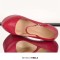 Pointed Toe Stiletto Heels Platforms Wicker Surface Pattern Mary Janes Pumps - Red Faux Leather