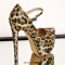 Pointed Toe Stiletto Heels Platforms Leopard Pattern Mary Janes Pumps - Tan Faux Leather