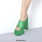 Peep Toe Chunky Heels Platforms Spring Sandals - Olive