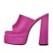 Peep Toe Chunky Heels Platforms Spring Sandals - Hot Pink