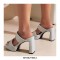 Peep Toe Platforms Chunky Heels Slippers Sandals - Blue