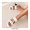 Peep Toe Chunky Heels Knitted Platforms Slippers Sandals - White
