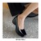 Square Toe Platforms Patent Wedges Loafers - White