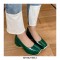 Square Toe Platforms Patent Wedges Loafers - White